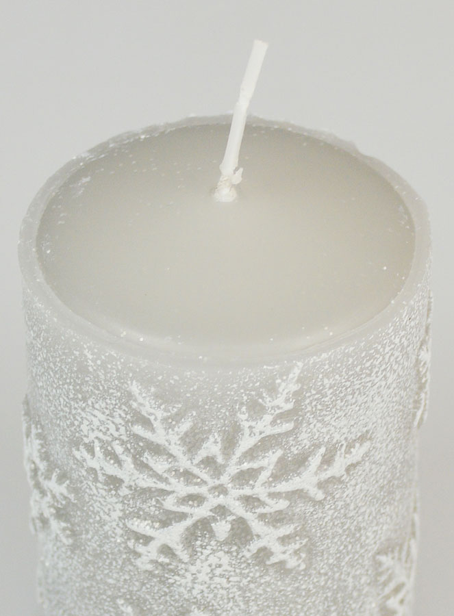 Candela di Natale Fiocchi di Neve - Argento (pic 4)