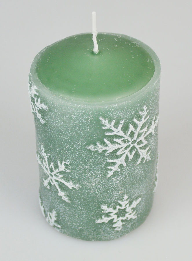 Candela di Natale Fiocchi di Neve - Verde Abete (pic 2)