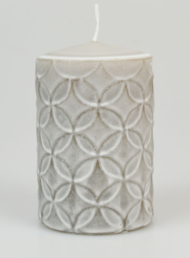 Candela Decorativa Effetto Ceramica – Grigia (pic 1)
