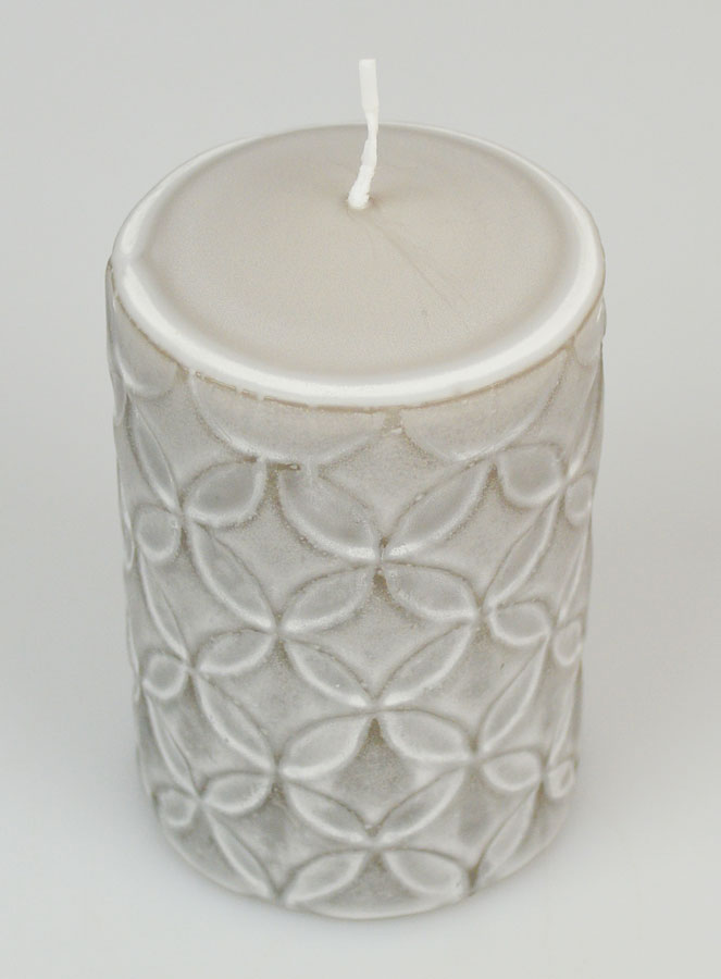Candela Decorativa Effetto Ceramica – Grigia (pic 2)