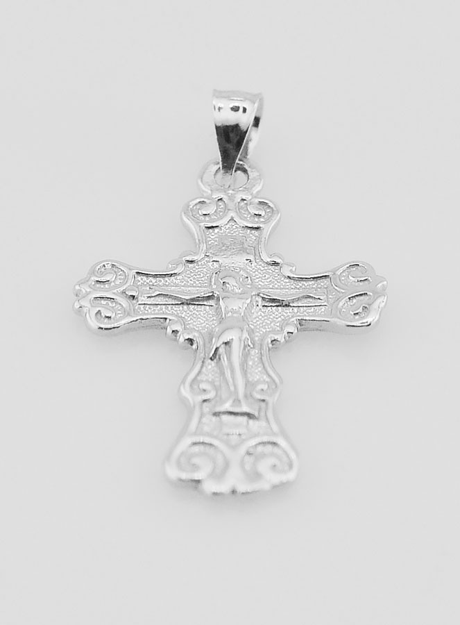 Pendente Croce Larga Arabesco in Argento - 20 mm (pic 2)