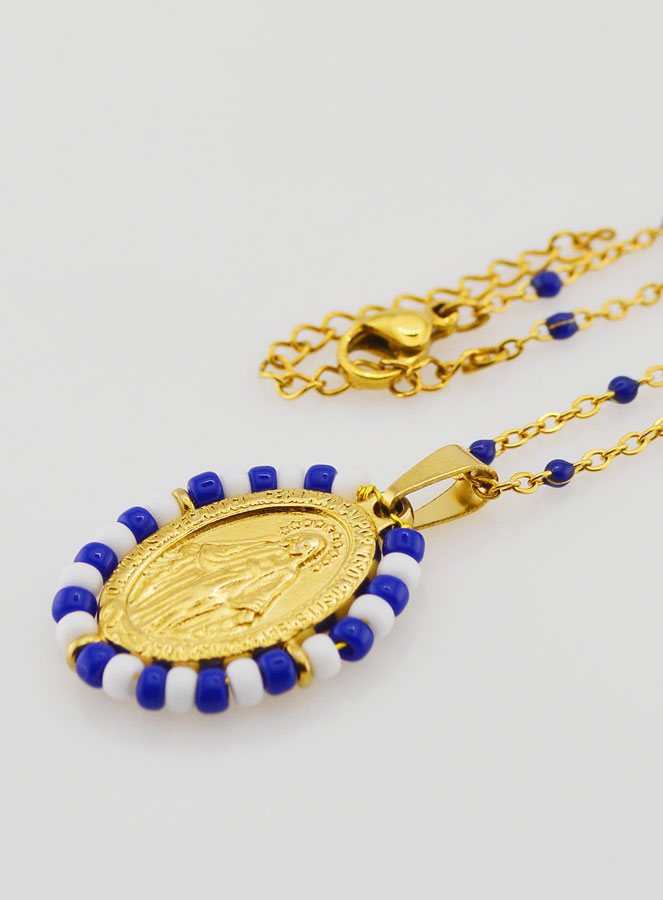 Medaglia Miracolosa Marinière + Catena con Perle (pic 1)