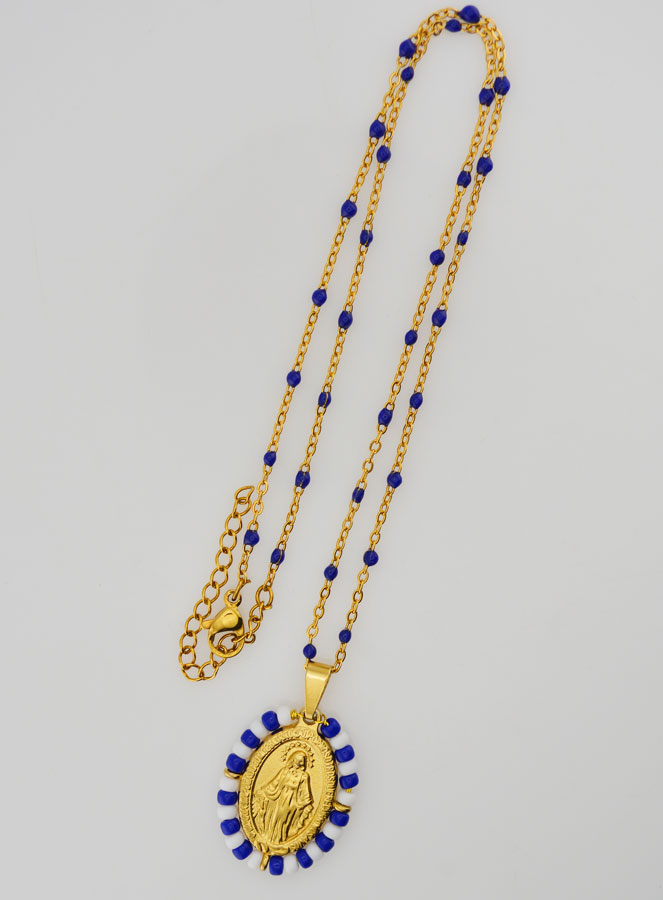Medaglia Miracolosa Marinière + Catena con Perle (pic 2)