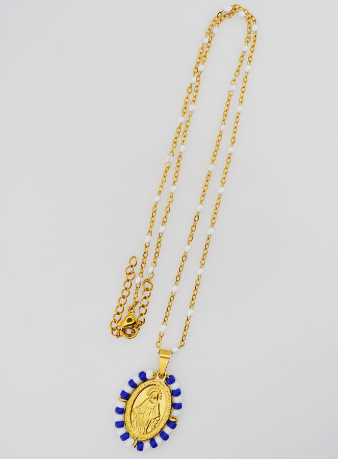 Collana Religiosa Perlata & Pendente Miracolosa Marinière (pic 2)
