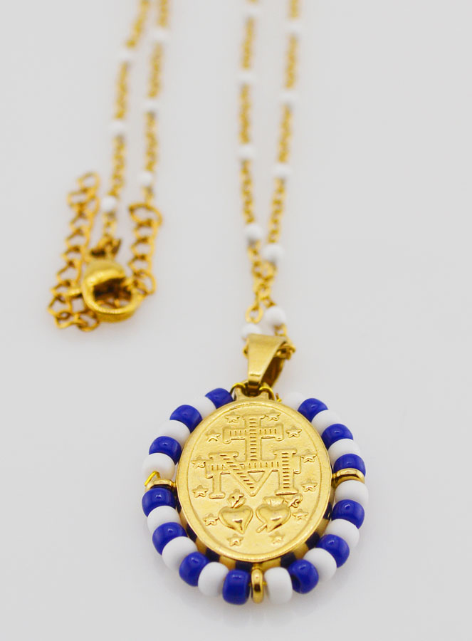 Collana Religiosa Perlata & Pendente Miracolosa Marinière (pic 3)