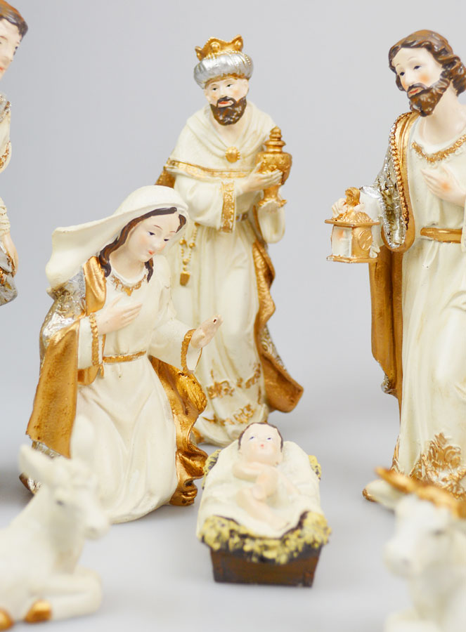 Presepe di Natale 9 Soggetti Beige & Oro (pic 4)