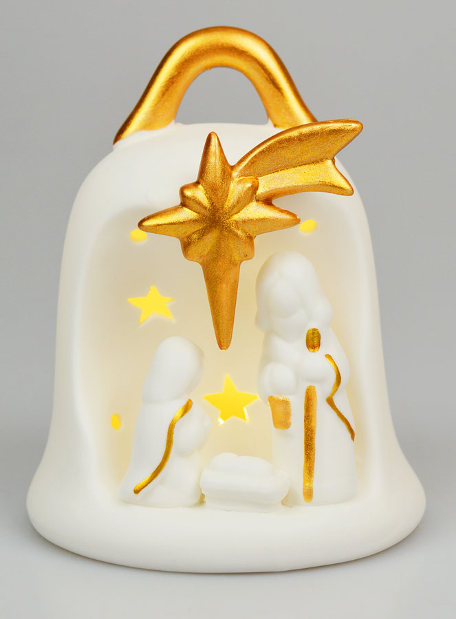 Statua della Natività a Campana Luminosa - 14 cm (pic 1)