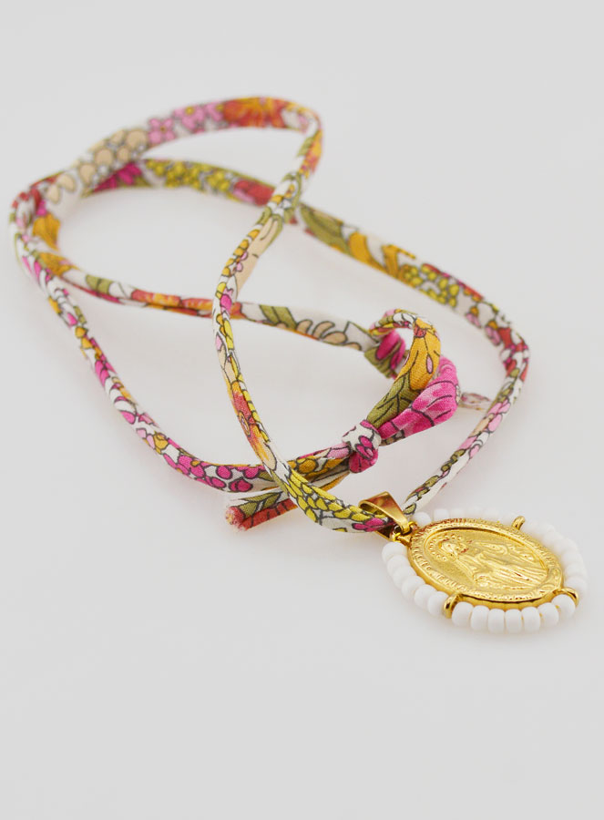 Collana Religiosa con Cordoncino Liberty - Medaglia Miracolosa Perlata (pic 4)