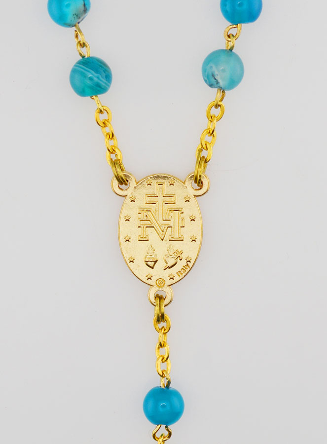 Chapelet Vierge Miraculeuse en Perles d'Agate (pic 4)