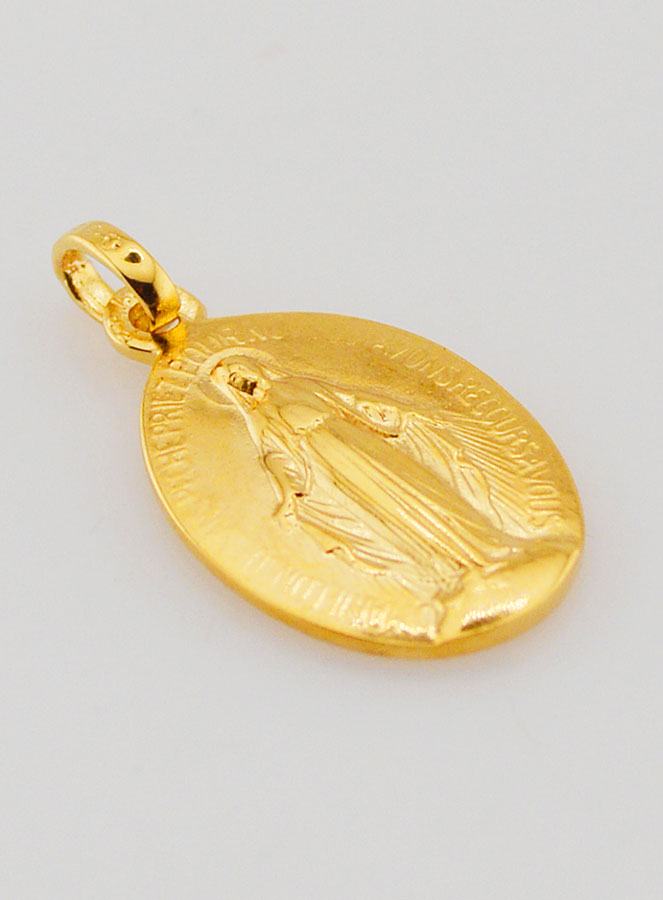 Medaglia Miracolosa Placcata Oro - 18 mm (pic 3)