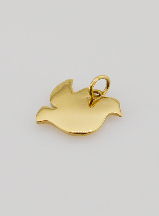 Ciondolo Colomba dello Spirito Santo - Inox Dorato (pic 4)