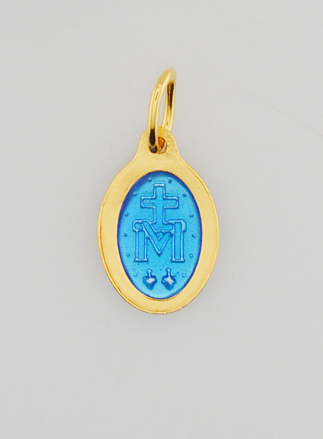 Medaglia Miracolosa Argento Dorato & Smalto 2 Toni - 10 mm (pic 4)