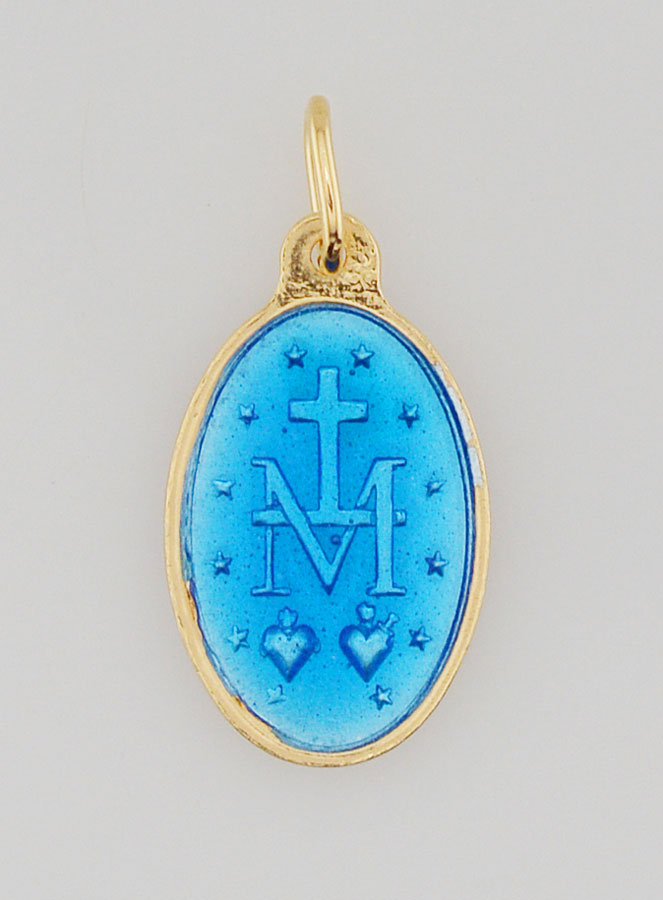 Medaglia Miracolosa in Argento Dorato e Smalto a 2 Toni - 17 mm (pic 4)