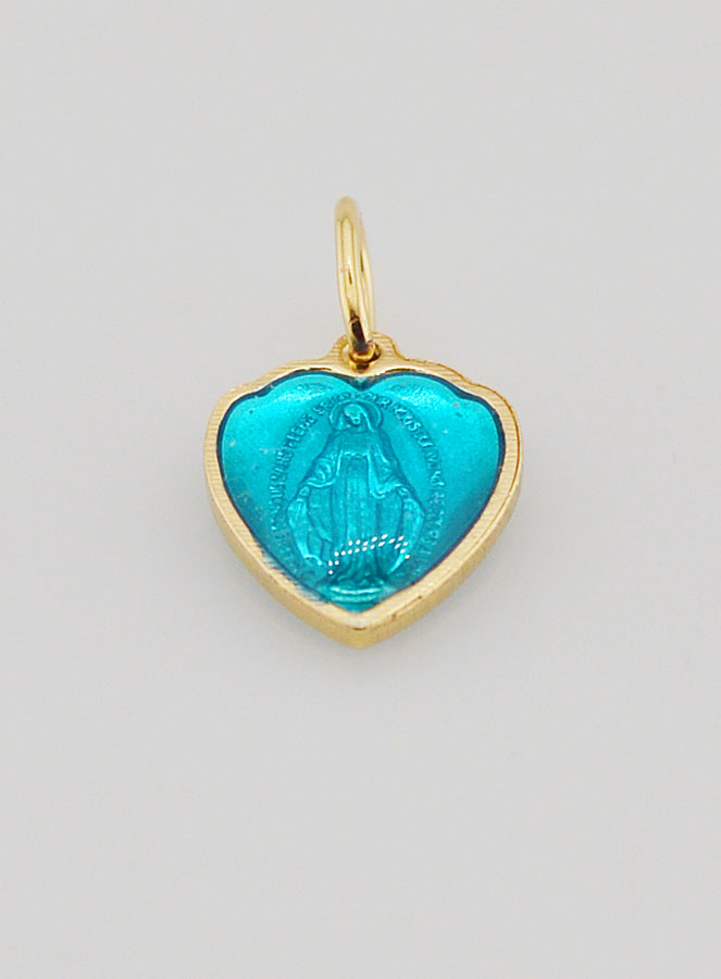 Medaglia Miracolosa Blu a Forma di Cuore – 10 mm (pic 2)