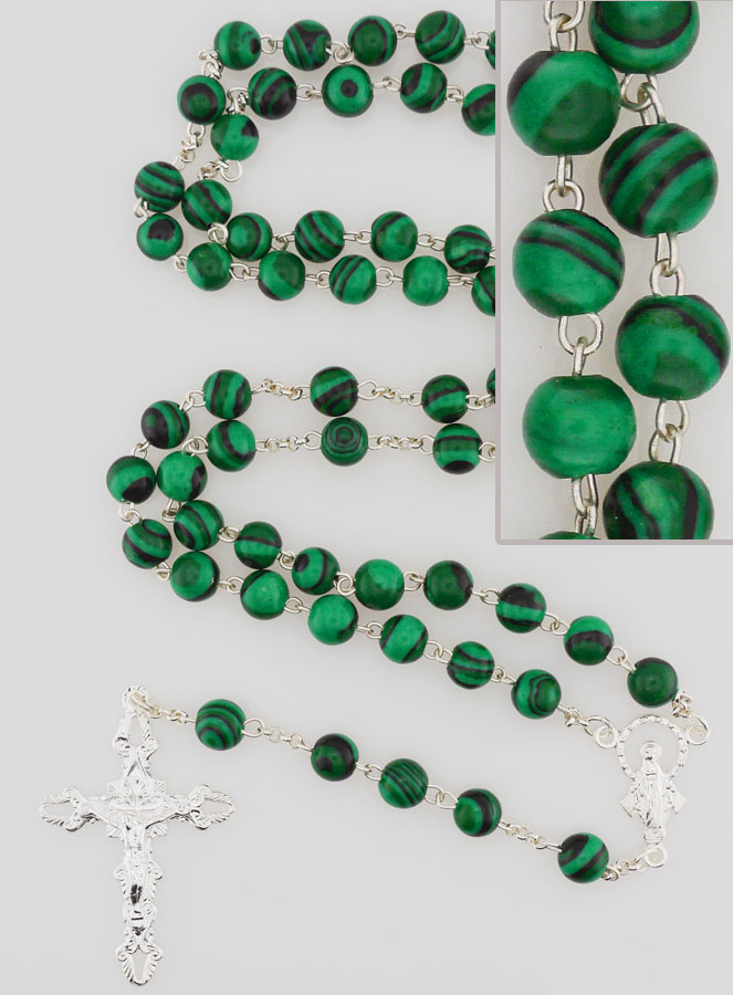 Rosario Madonna Miracolosa Argento 925 & Malachite (pic 1)