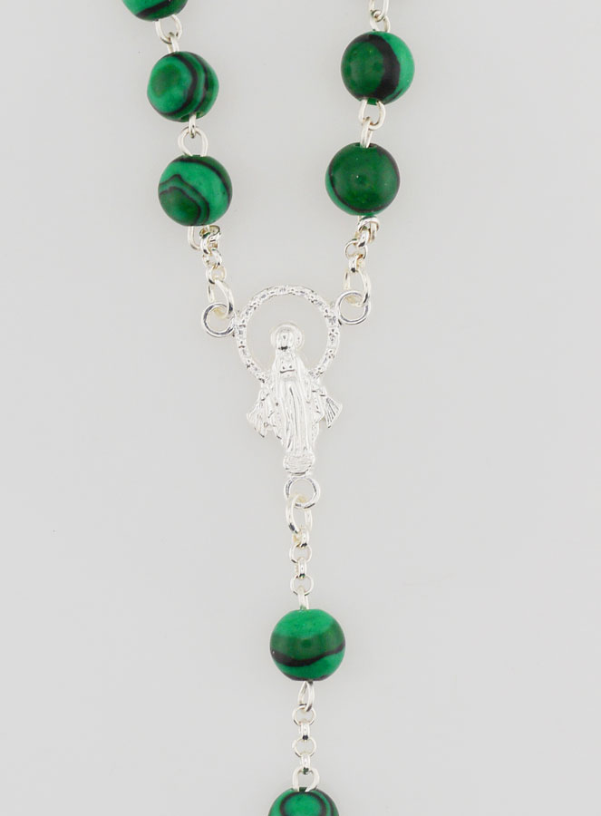 Rosario Madonna Miracolosa Argento 925 & Malachite (pic 4)