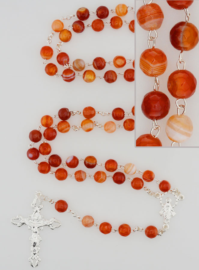 Rosario Madonna Miracolosa Argento 925 & Corniola (pic 1)