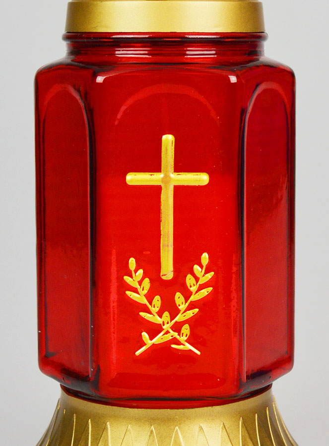 Candela Cimiteriale in Vetro - 25 cm (pic 3)