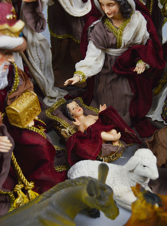 Grande Presepe di Natale 11 Personaggi con Stoffa - 40 cm (pic 2)
