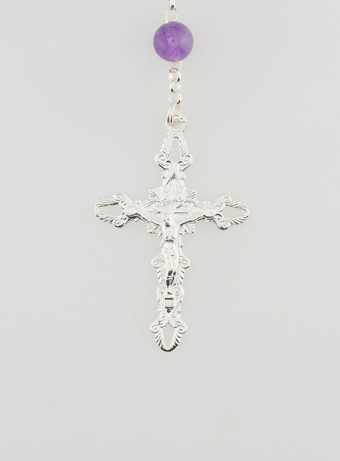 Rosario Vergine Miracolosa - Ametista & Argento 925 (pic 3)