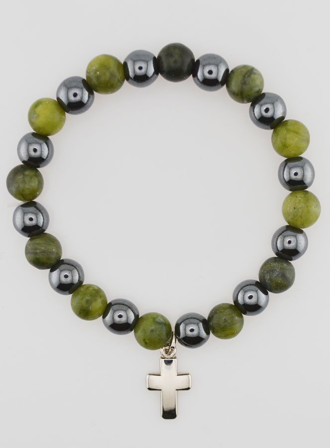 Bracciale con Croce - Ematite & Vesuvianite (pic 1)