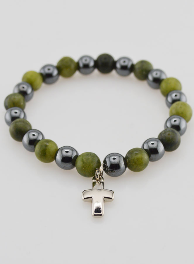 Bracciale con Croce - Ematite & Vesuvianite (pic 2)