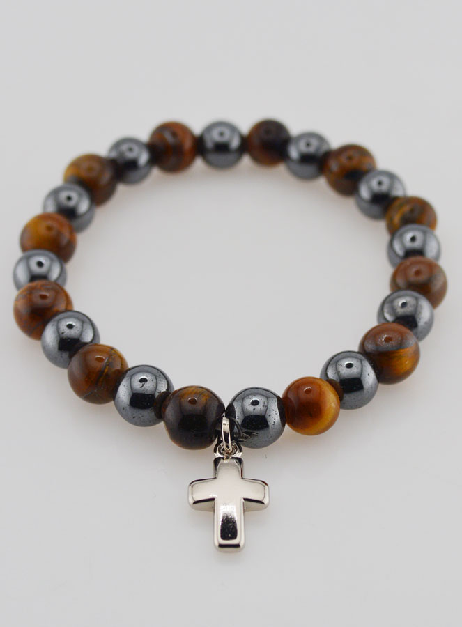 Bracciale in Pietre Naturali - Occhio di Tigre & Ematite (pic 2)