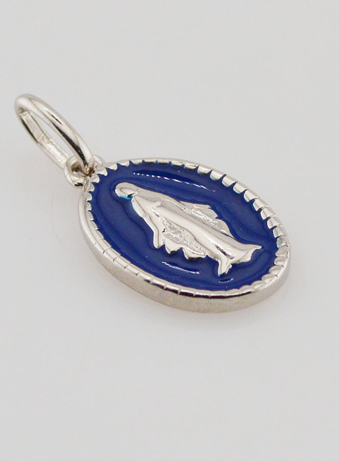 Medaglia Miracolosa Argento & Smalto Blu (pic 3)