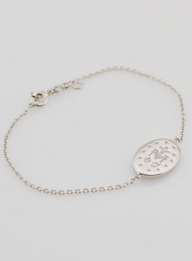 Bracciale Medaglia Miracolosa - Argento & Smalto Blu (pic 4)