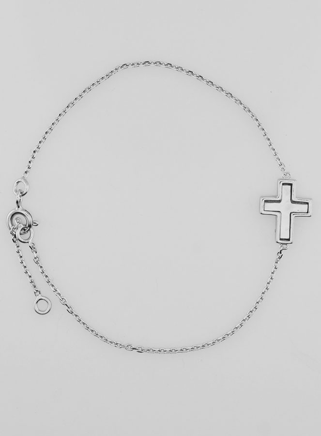 Bracciale Religioso in Argento & Croce in Madreperla (pic 1)