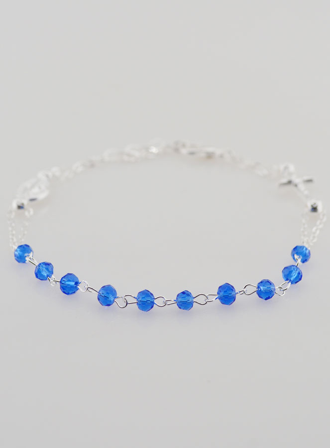 Bracciale a Decina Medaglia Miracolosa & Croce - Blu (pic 2)