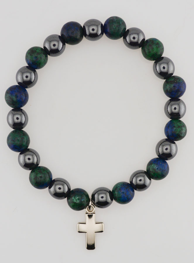 Bracciale Con Croce - Ematite & Azurite (pic 1)