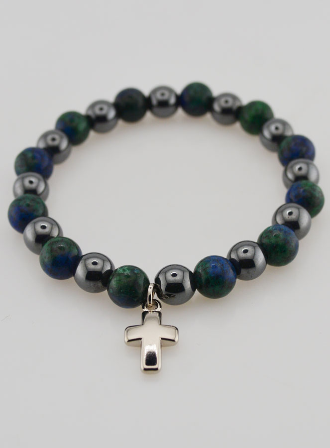 Bracciale Con Croce - Ematite & Azurite (pic 2)