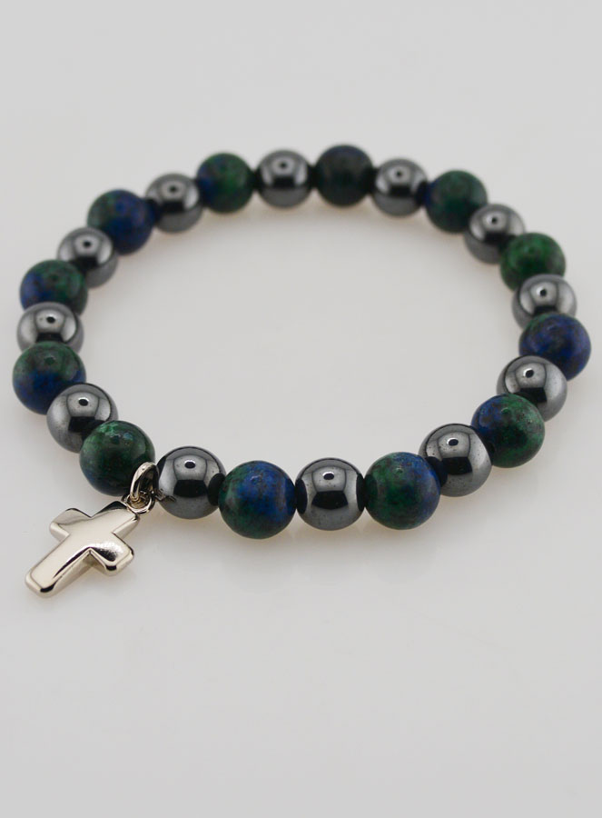 Bracciale Con Croce - Ematite & Azurite (pic 3)