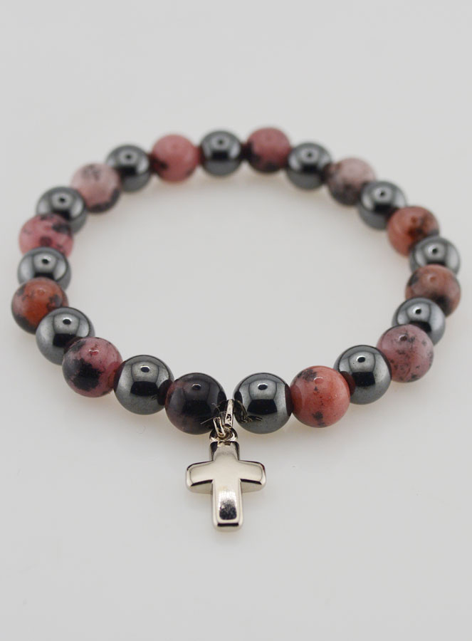 Bracciale Con Croce - Ematite & Rodonite (pic 2)