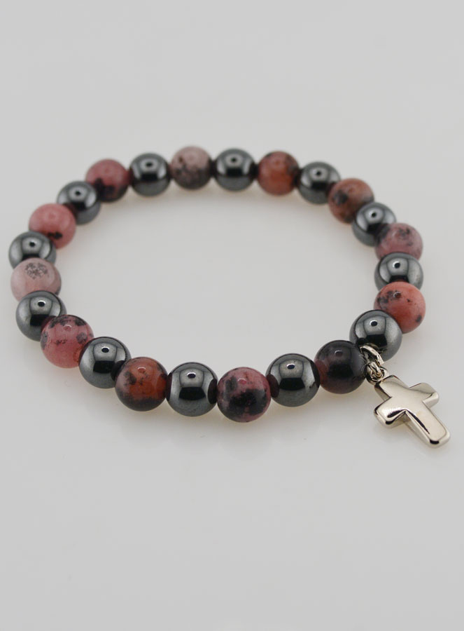 Bracciale Con Croce - Ematite & Rodonite (pic 4)