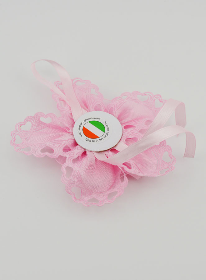 Regalo di Battesimo - Sopraculla Fiore Rosa - Angelo Custode (pic 4)