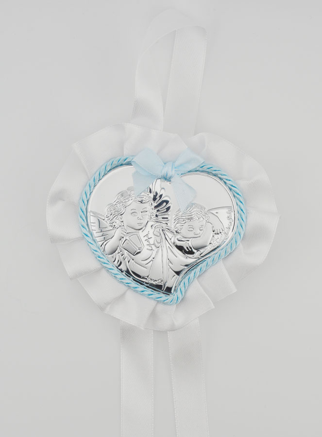 Regalo di Battesimo - Sopraculla Cuore & Angelo Custode (pic 1)