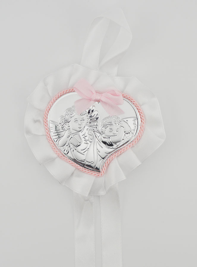 Regalo di Battesimo - Sopraculla Cuore & Angelo Custode (pic 1)