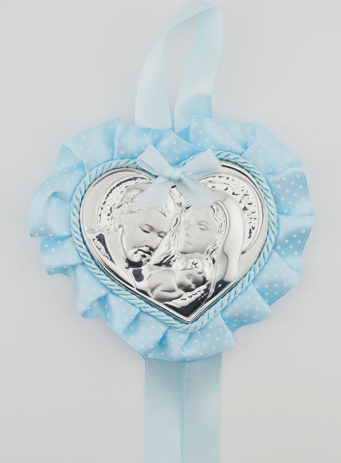 Regalo di Battesimo - Sopraculla Cuore & Sacra Famiglia (pic 1)