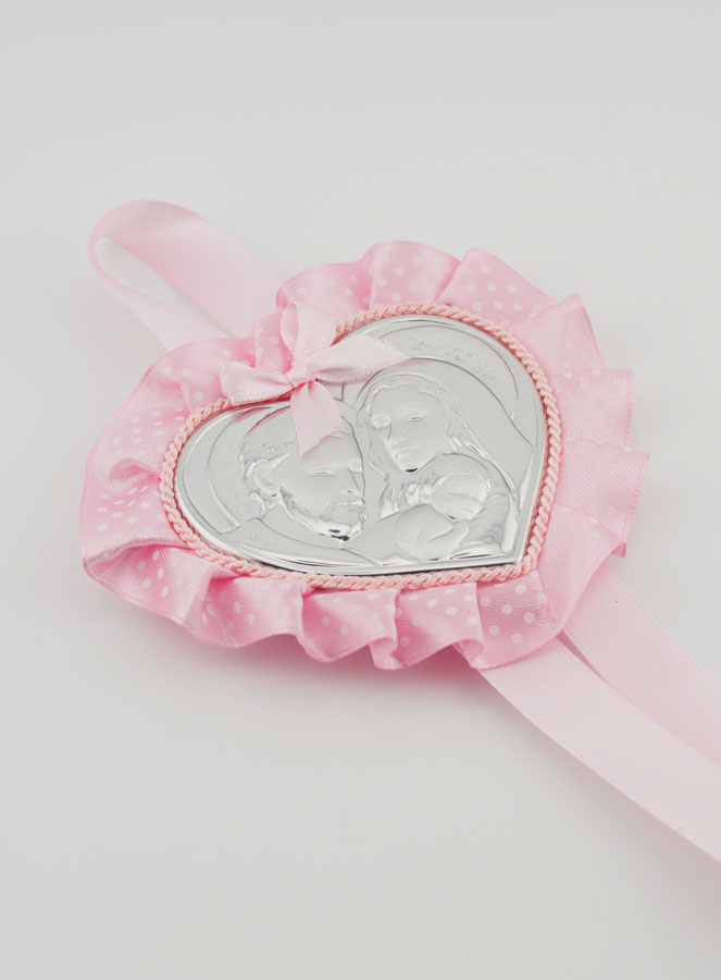 Regalo di Battesimo - Sopraculla Cuore & Sacra Famiglia (pic 3)
