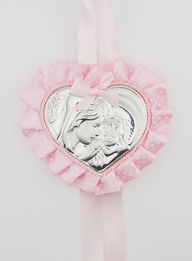 Regalo di Battesimo - Sopraculla Cuore Vergine con Bambino (pic 1)