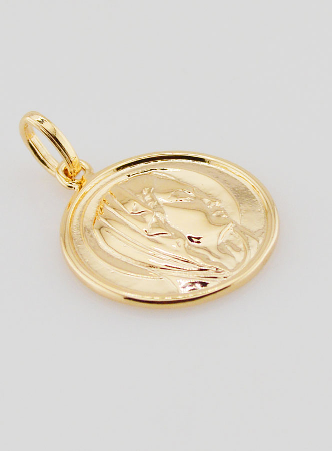 Medaglia Vergine Maria Placcata Oro - 17mm (pic 3)