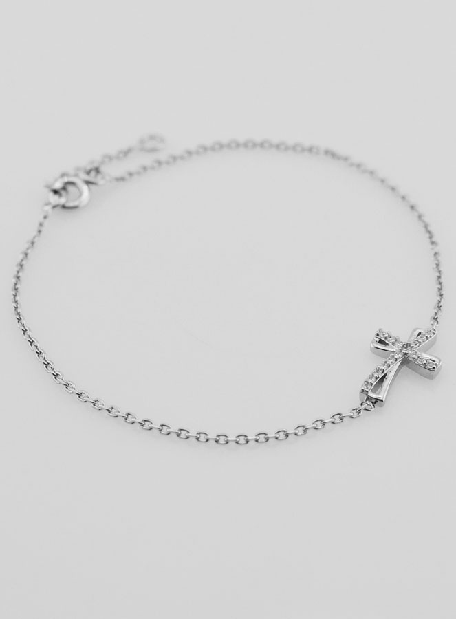 Bracciale Religioso in Argento & Croce con Strass (pic 3)