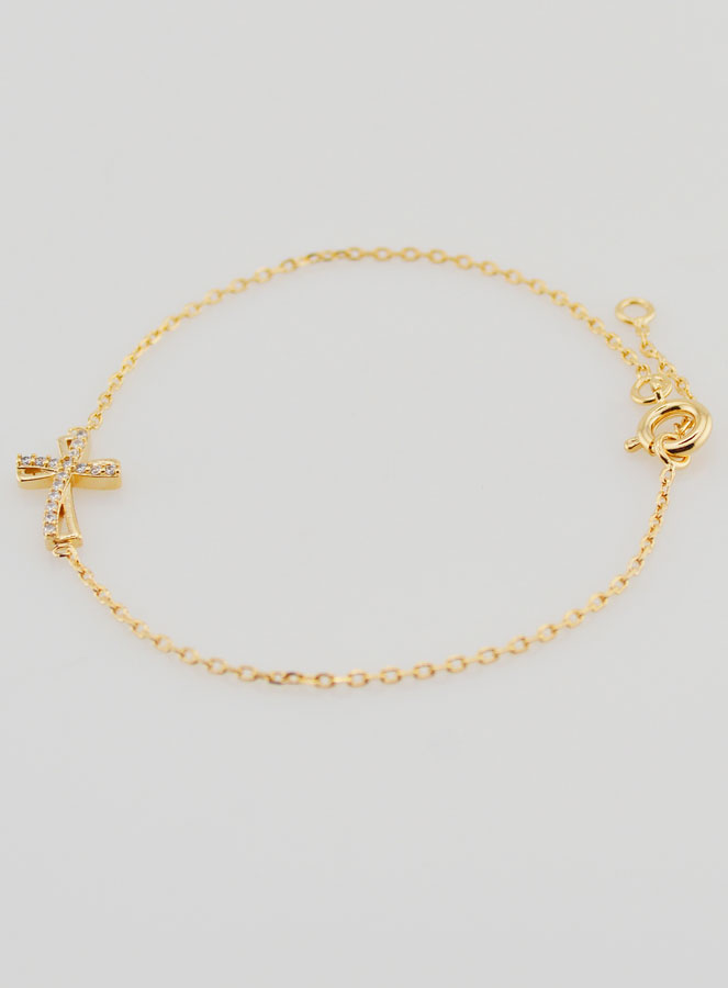 Bracciale Religioso in Argento & Croce con Strass (pic 2)