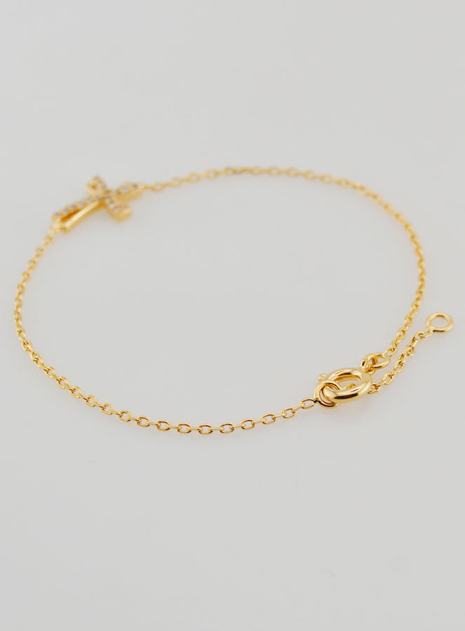 Bracciale Religioso in Argento & Croce con Strass (pic 4)