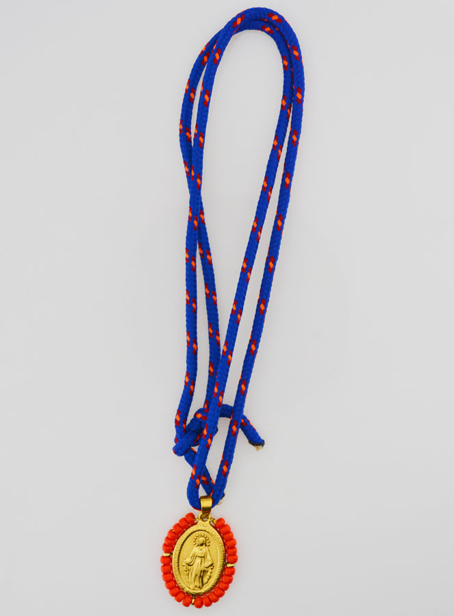 Collana Religiosa Medaglia Miracolosa & Perline Rosse (pic 3)