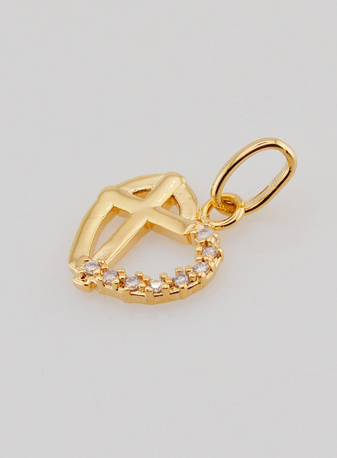 Ciondolo Cuore & Croce in Oro Placcato (pic 3)