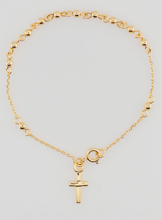 Bracciale Religioso con Croce - Oro Placcato (pic 1)