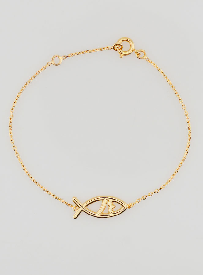 Braccialetto Religioso Ichtus - Placcato Oro (pic 1)